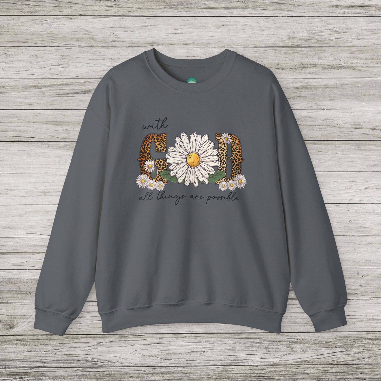 With God All Things Are Possible Heavy Blend™ Crewneck Sweatshirt
