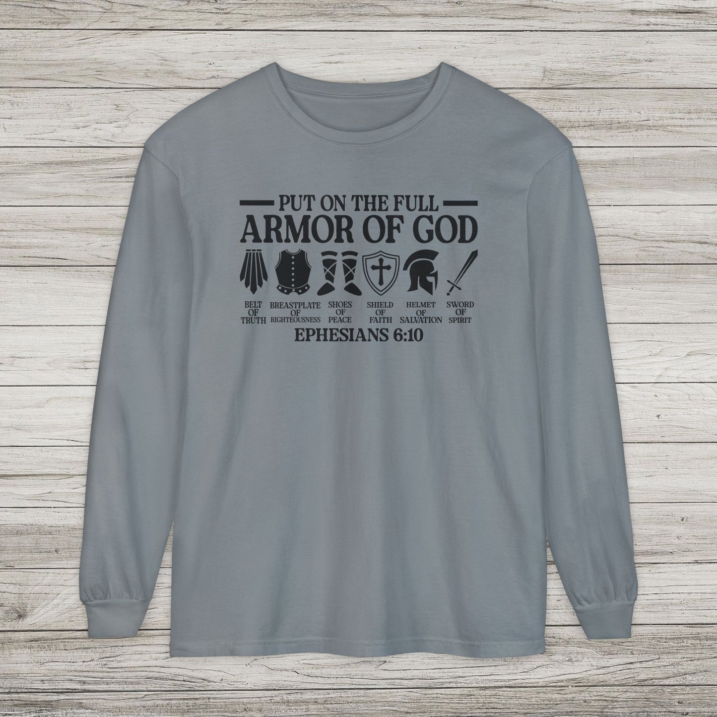 Armor of God Comfort Colors Long Sleeve Tee