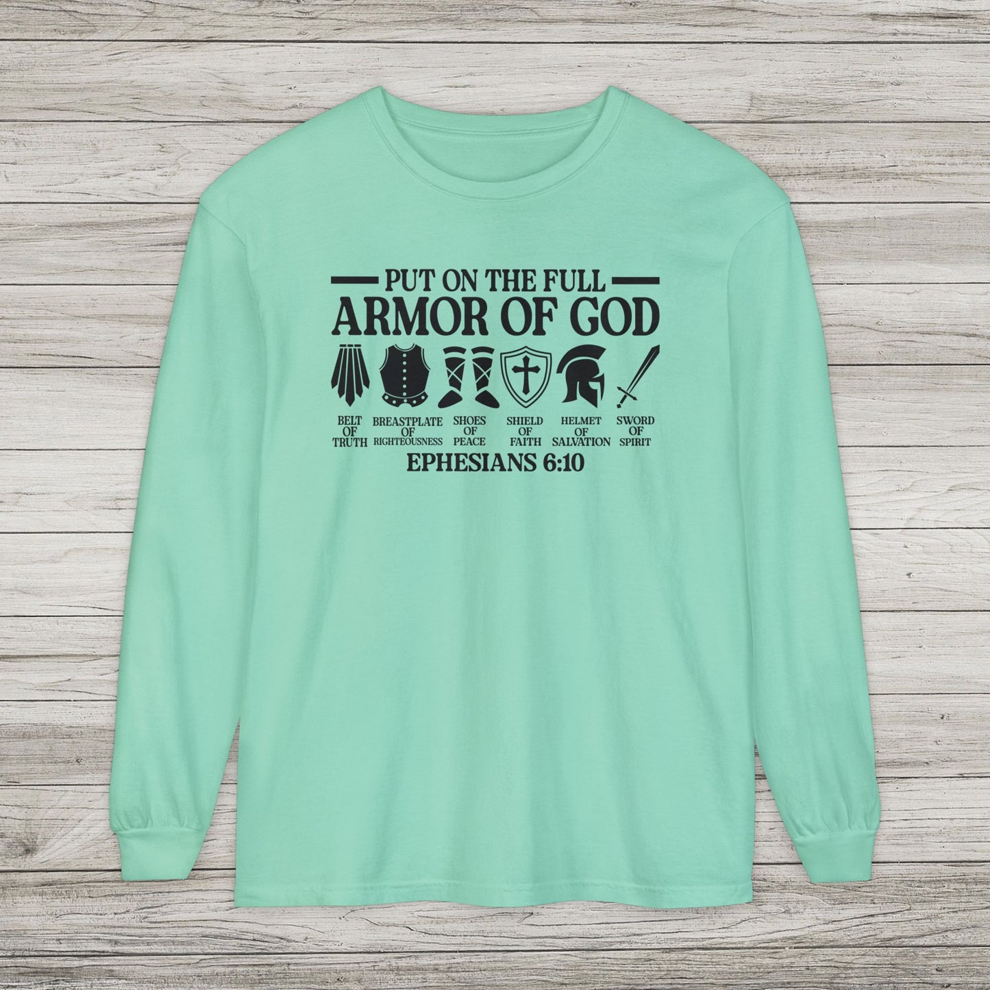 Armor of God Comfort Colors Long Sleeve Tee