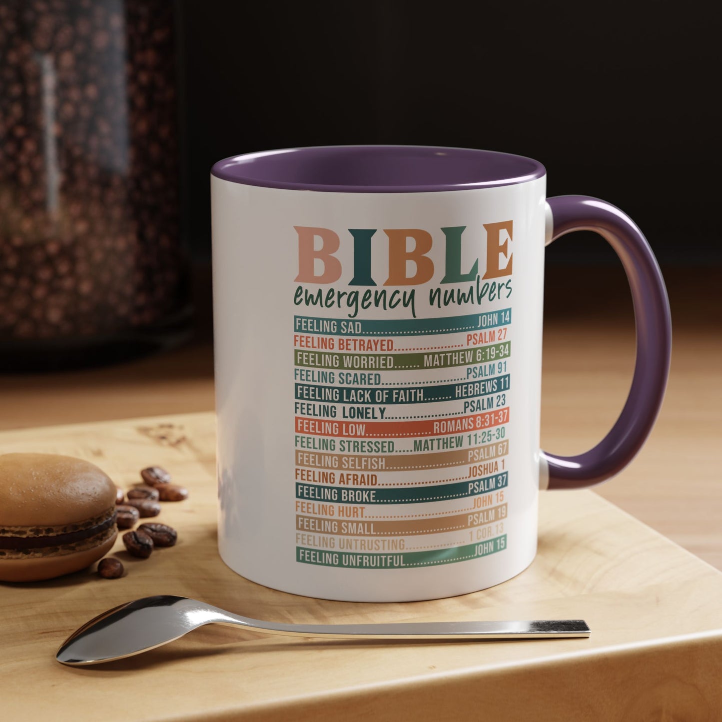 Bible Emergency Numbers Accent Coffee Mug (11, 15oz)