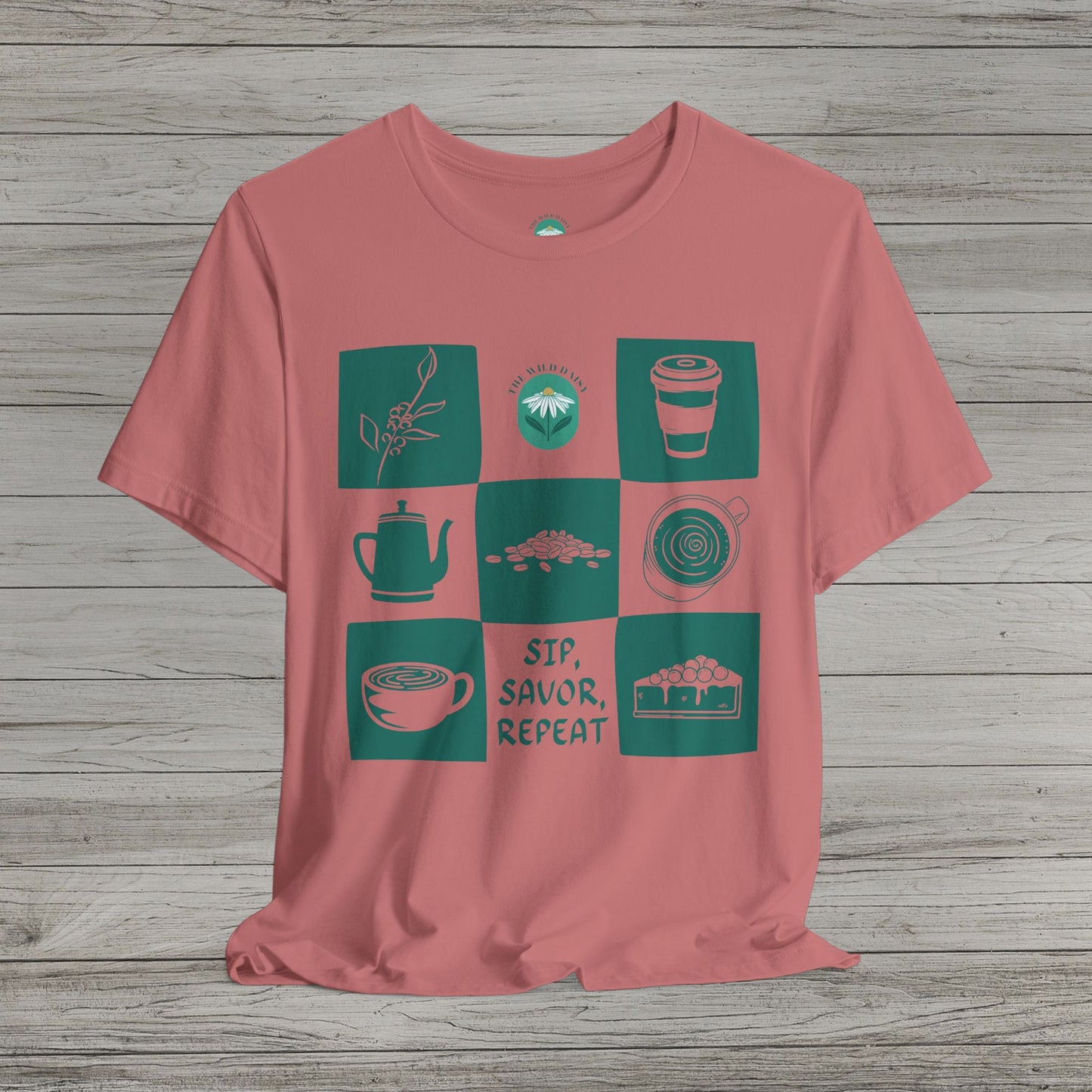 Sip Savor Repeat Jersey Short Sleeve Tee