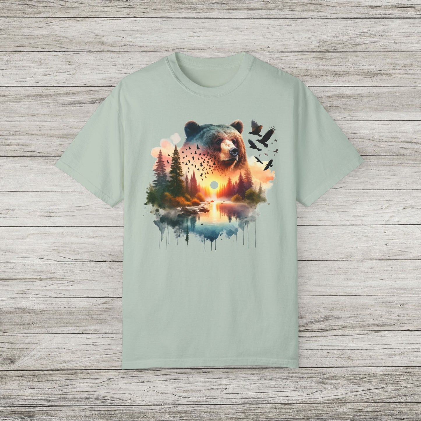 Double Exposure Bear Garment-Dyed T-shirt