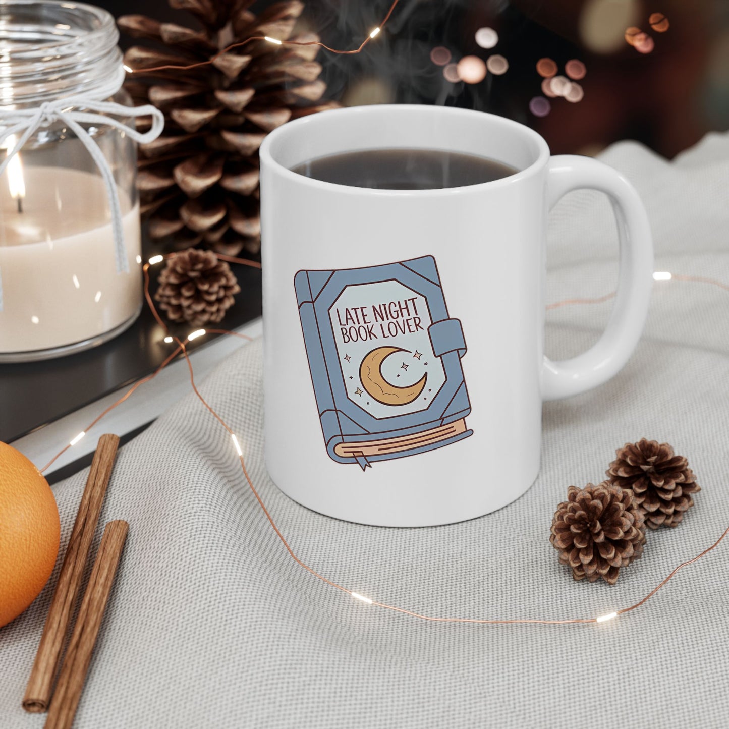 Late Night Book Lover Ceramic Mug, (11oz, 15oz)