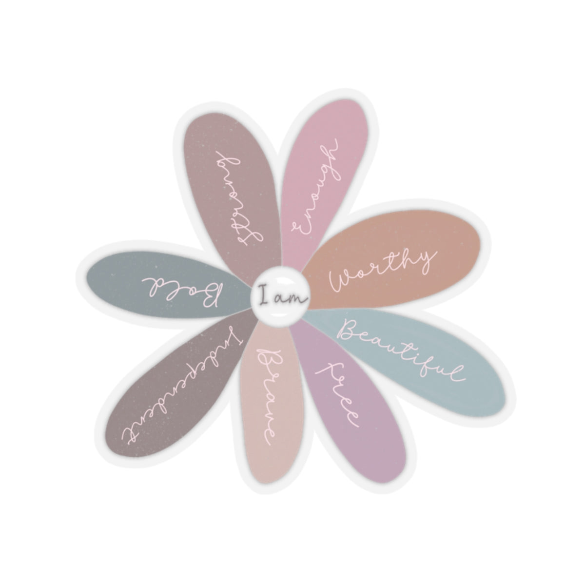 Empowering Affirmation Kiss-Cut Stickers | Self-Love Flower Design