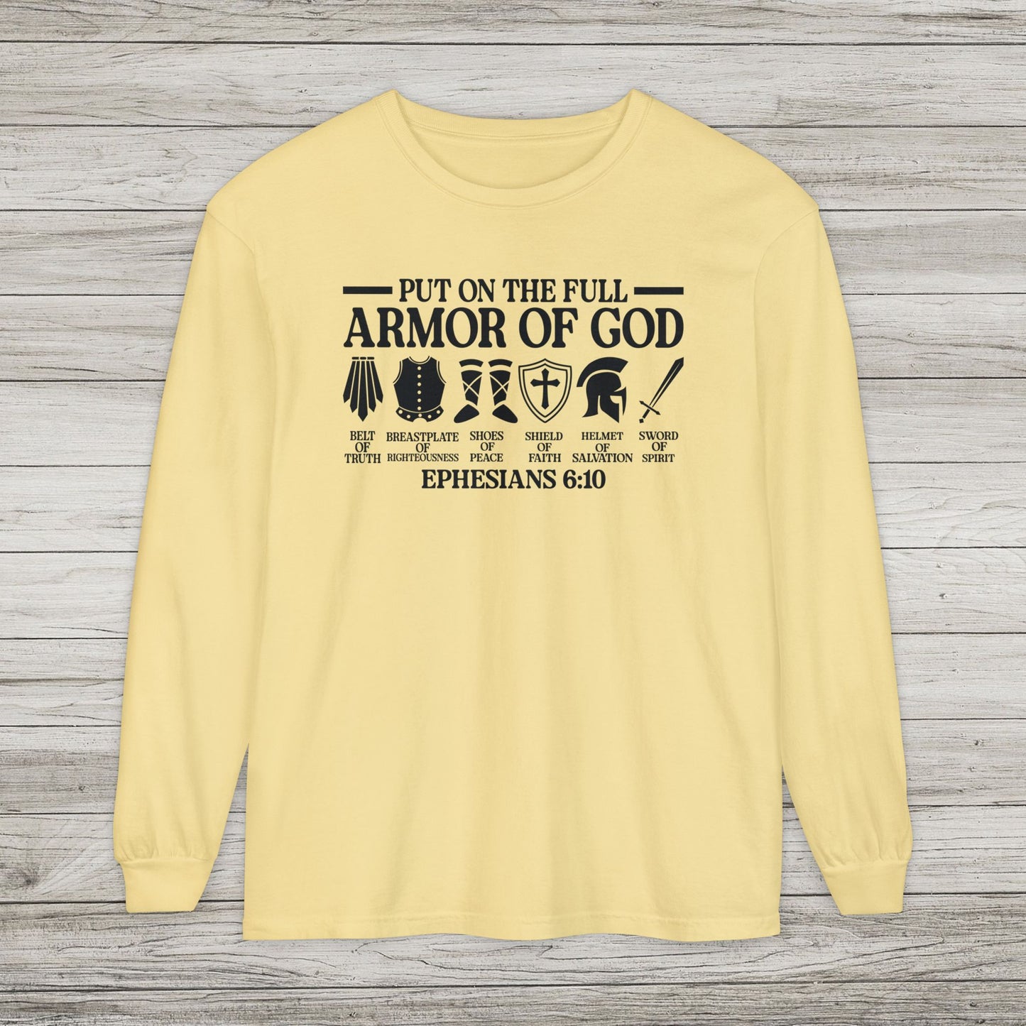 Armor of God Comfort Colors Long Sleeve Tee