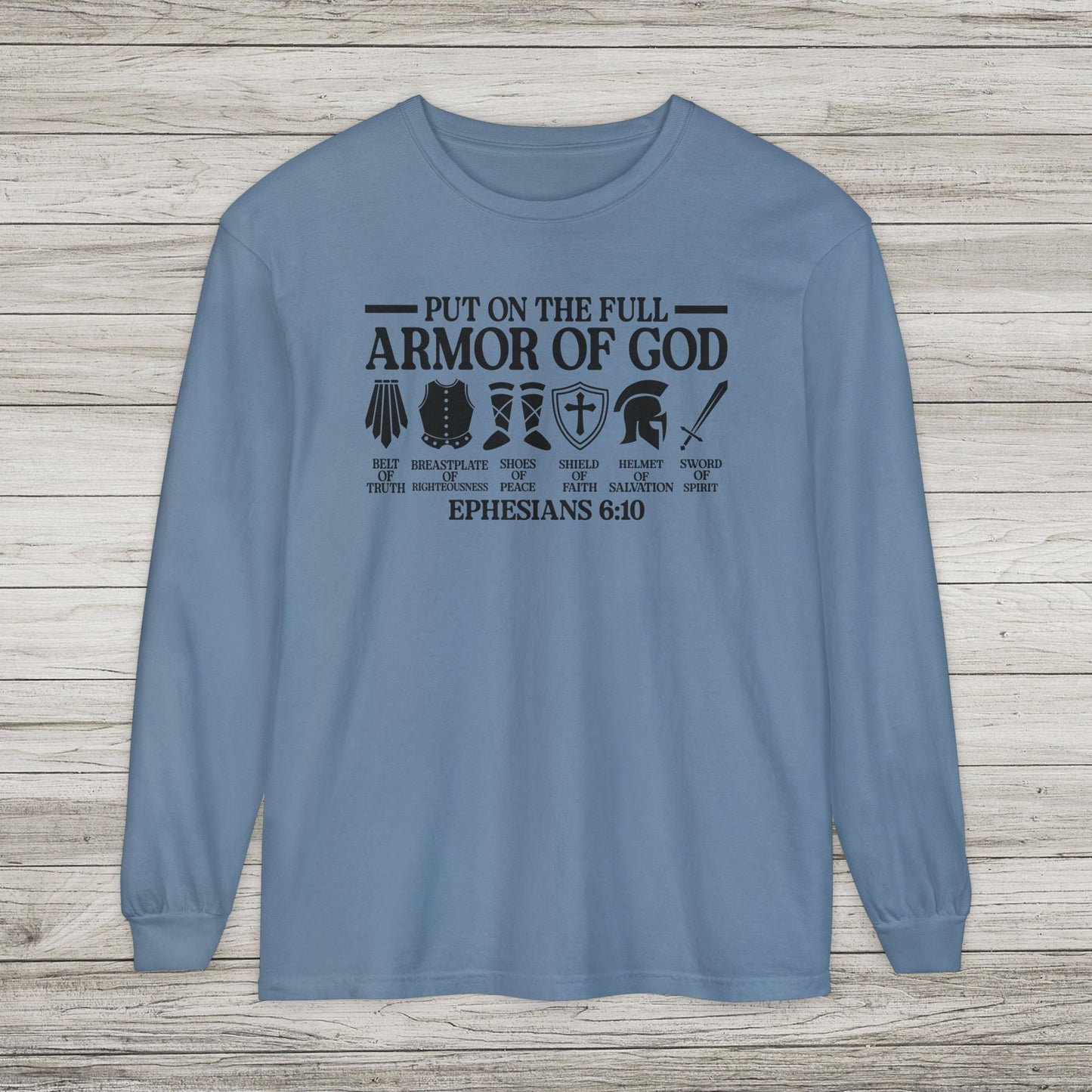 Armor of God Comfort Colors Long Sleeve Tee