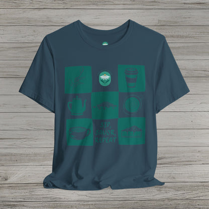 Sip Savor Repeat Jersey Short Sleeve Tee
