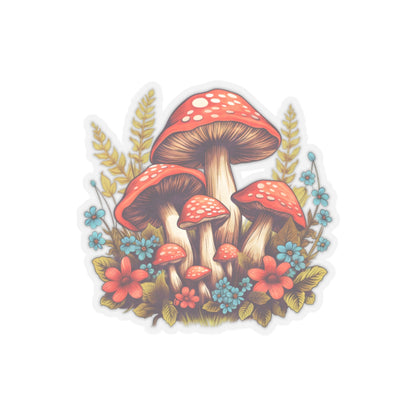 Whimsical Mushroom Kiss-Cut Stickers - Nature-Inspired Floral Design for Eco-Friendly Decor