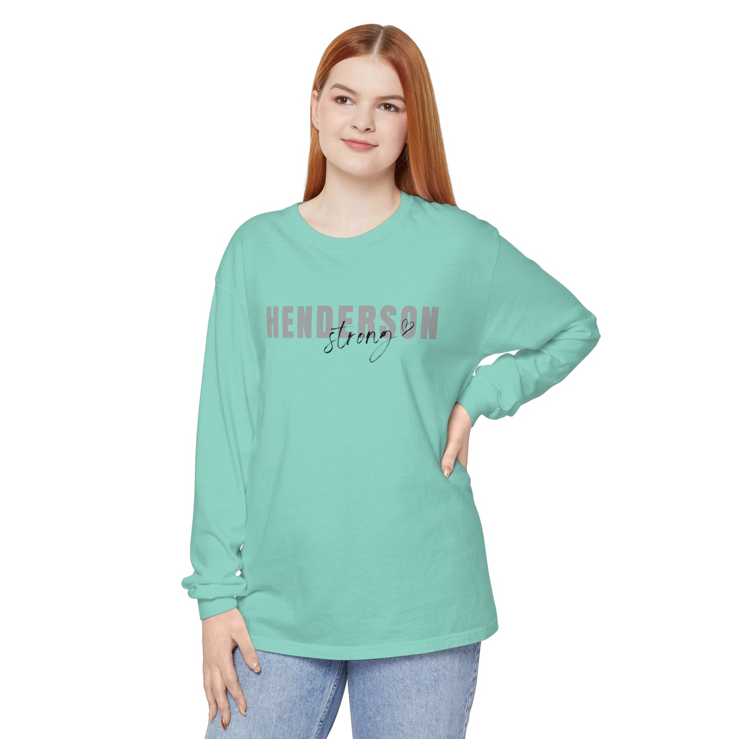 Henderson Strong w Heart Garment-dyed Long Sleeve T-Shirt