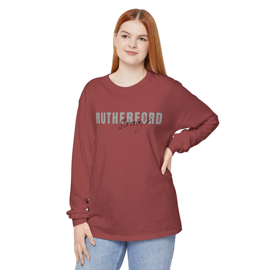 Rutherford Strong w Heart Garment-dyed Long Sleeve T-Shirt