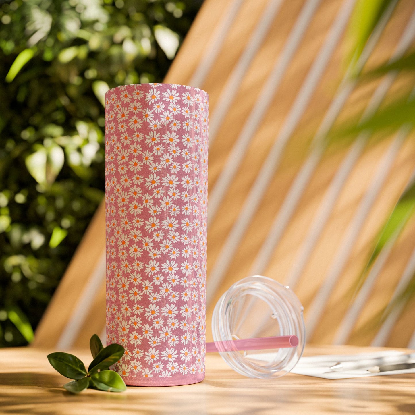 Daisy Skinny Tumbler with Straw, 20oz