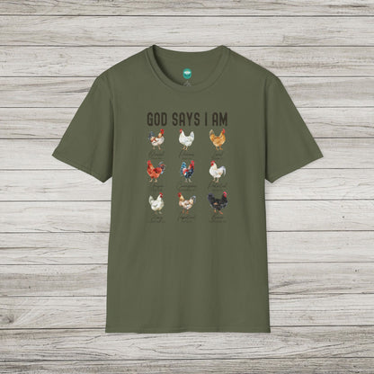 God Says I Am Softstyle T-Shirt