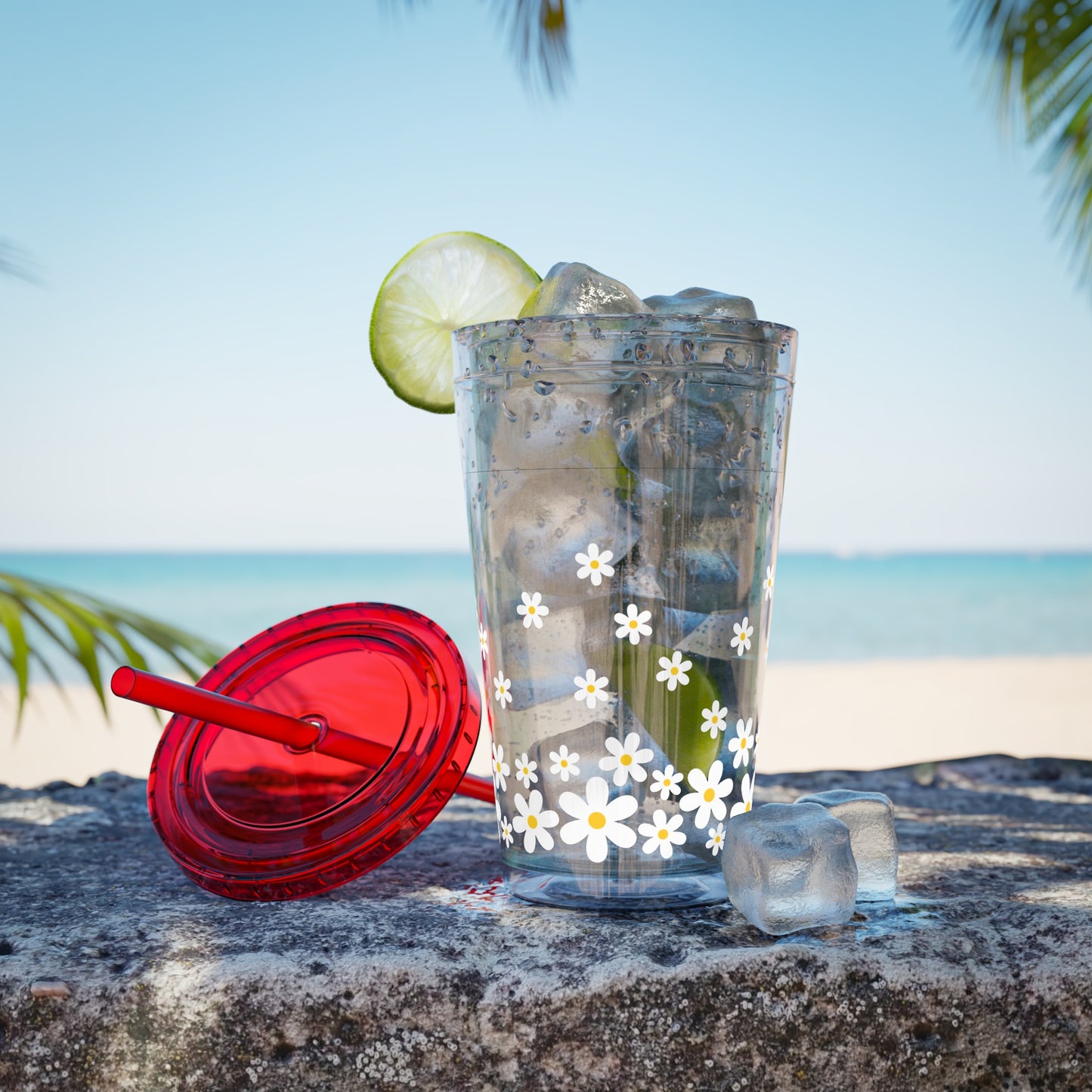 Daisy Sunsplash Tumbler with Straw, 16oz