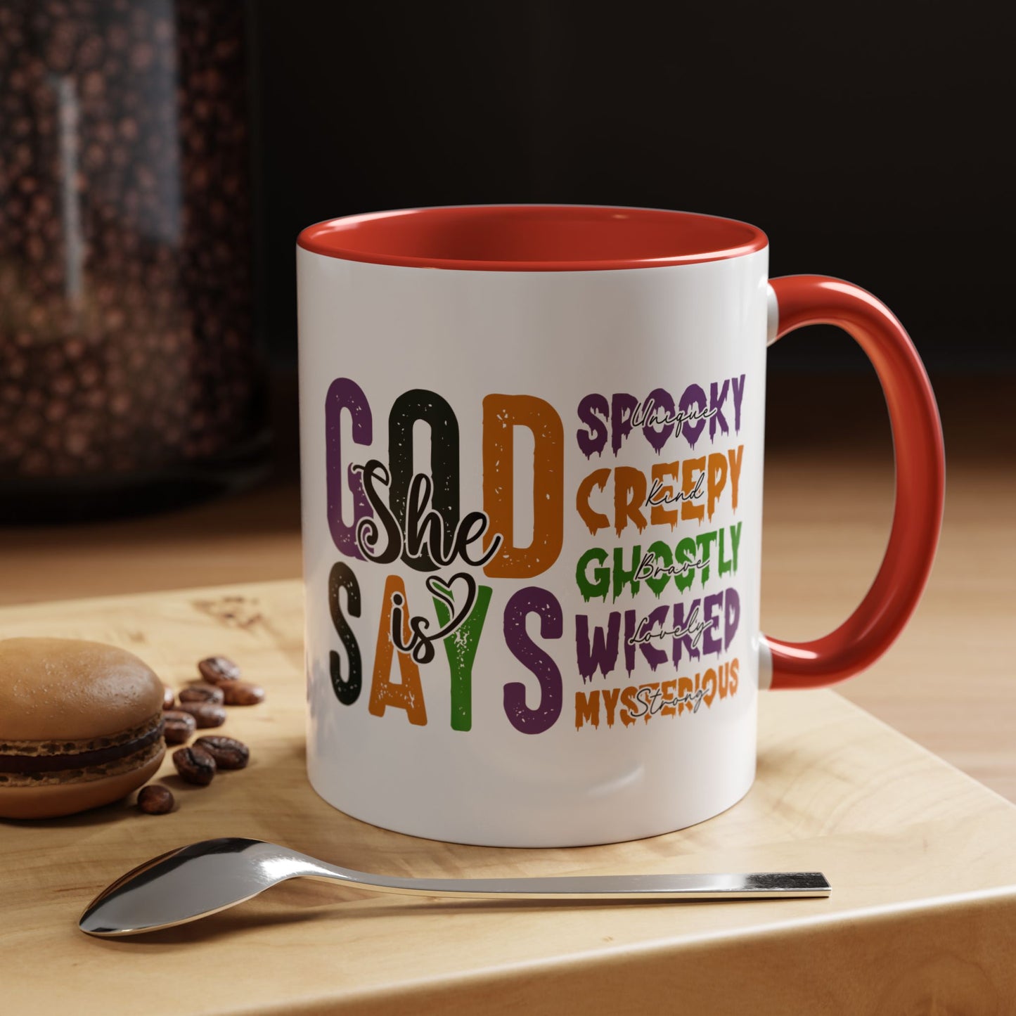 God Says She Is - Accent Coffee Mug (11, 15oz)