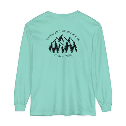 Waters Rise, We Rise Higher Garment-dyed Long Sleeve T-Shirt