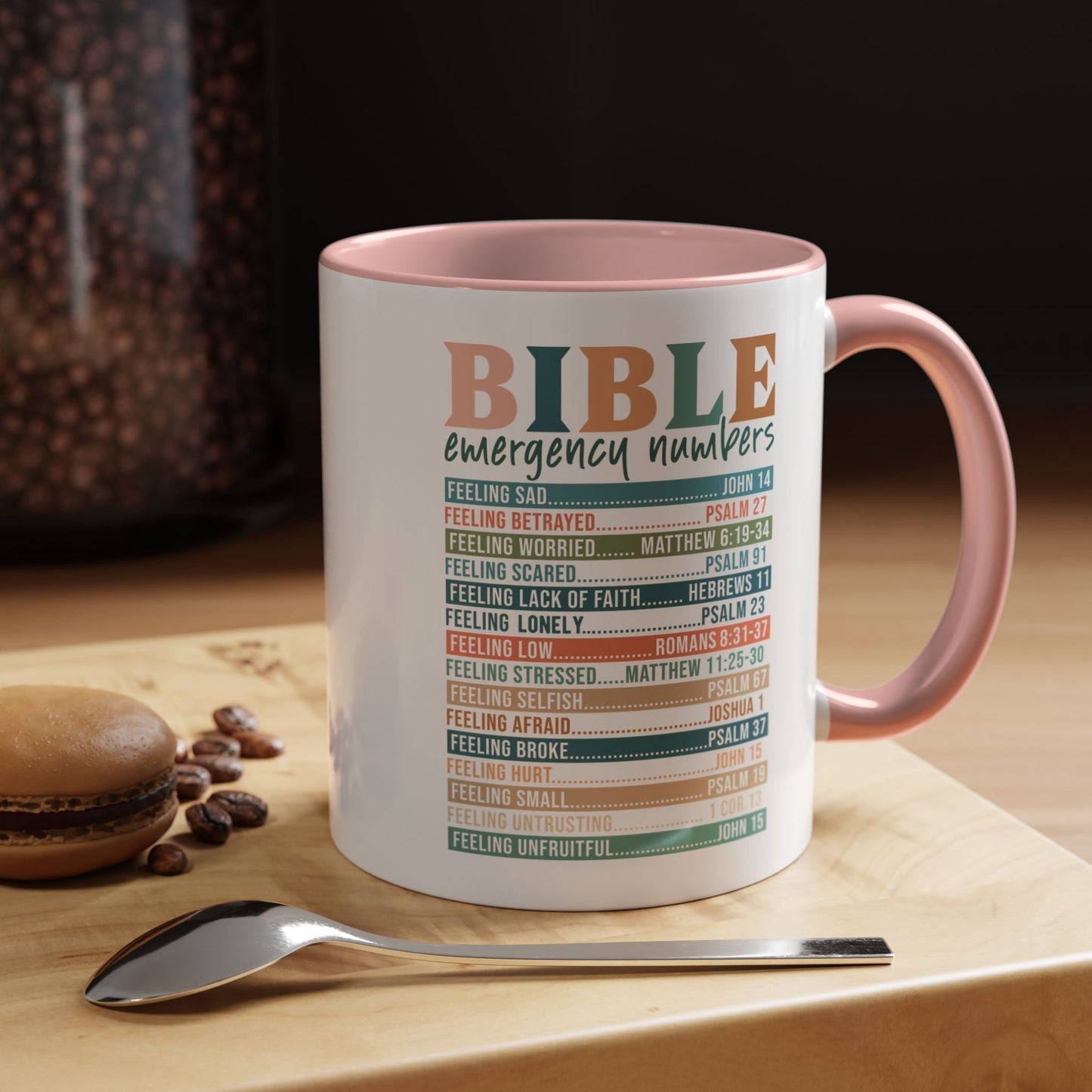 Bible Emergency Numbers Accent Coffee Mug (11, 15oz)