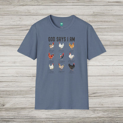 God Says I Am Softstyle T-Shirt