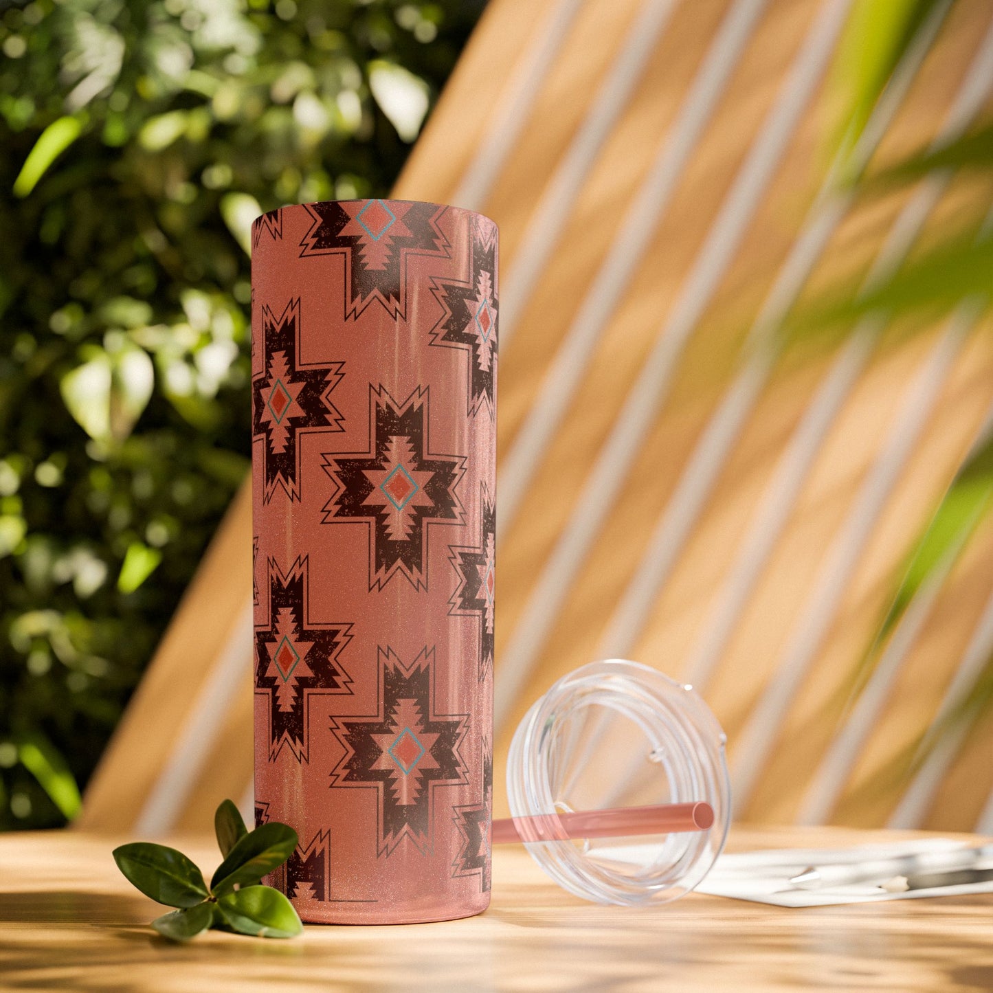 Western Aztec 20oz Skinny Tumbler with Straw