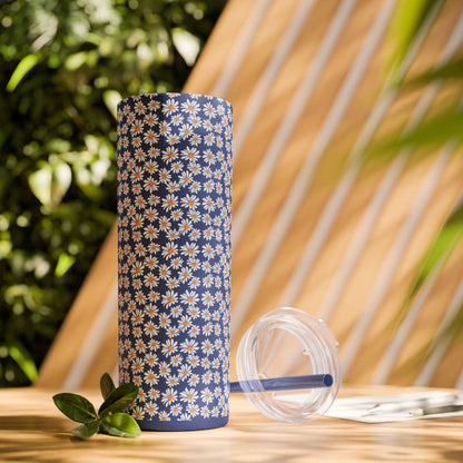 Daisy Skinny Tumbler with Straw, 20oz