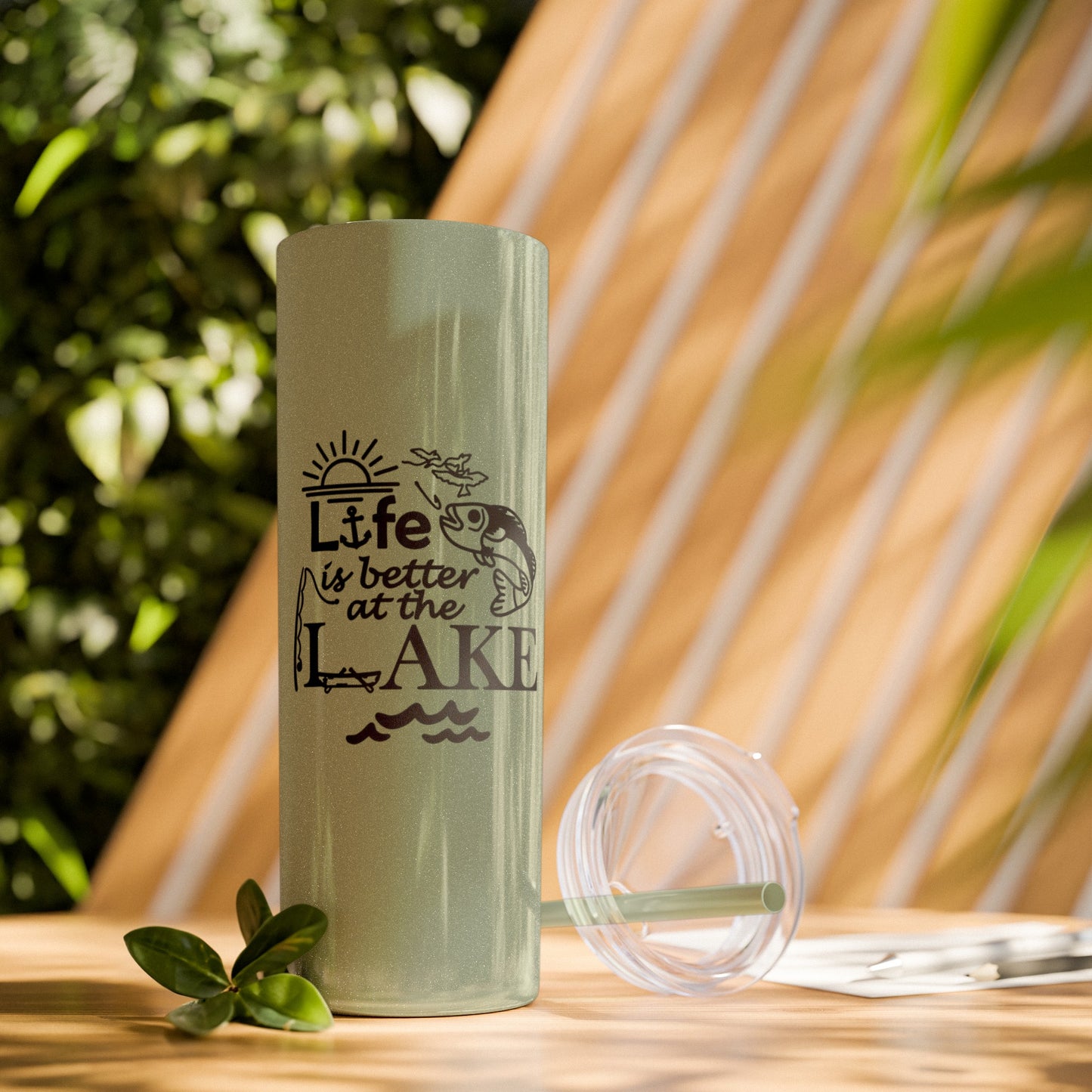 Life Is Better at the Lake Skinny Tumbler with Straw