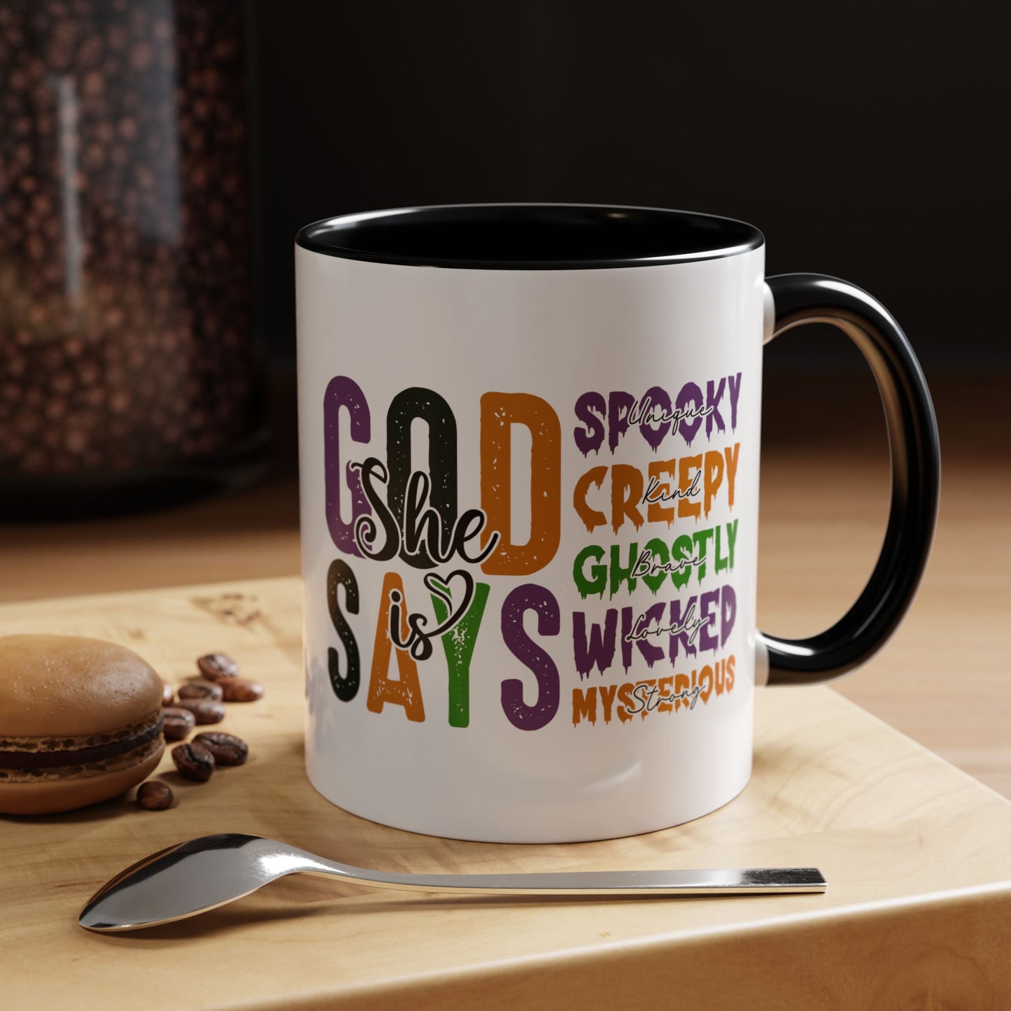 God Says She Is - Accent Coffee Mug (11, 15oz)