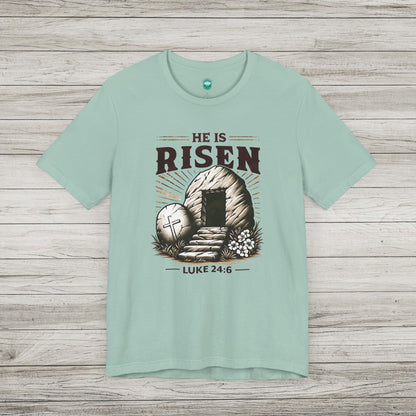 He Is Risen Jersey Tee