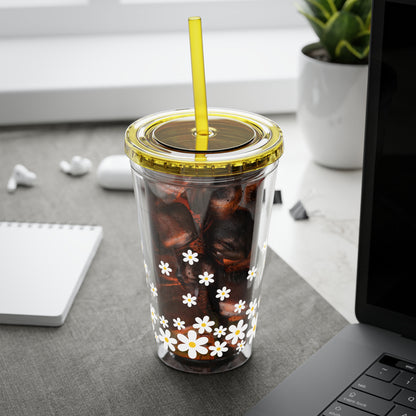 Daisy Sunsplash Tumbler with Straw, 16oz