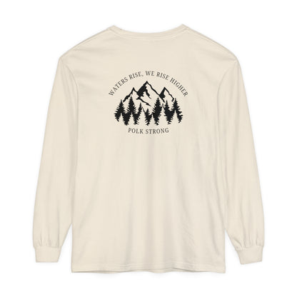 Waters Rise, We Rise Higher Garment-dyed Long Sleeve T-Shirt