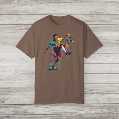 Colorful Soccer Player Garment-Dyed T-shirt
