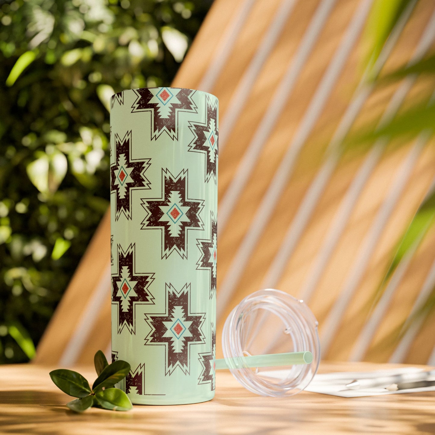 Western Aztec 20oz Skinny Tumbler with Straw