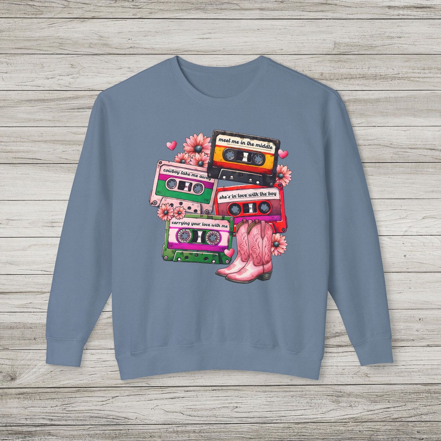 90's Country Love Songs Lightweight Crewneck Sweatshirt