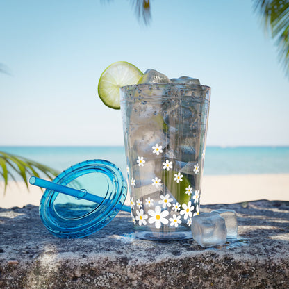 Daisy Sunsplash Tumbler with Straw, 16oz