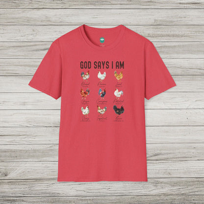 God Says I Am Softstyle T-Shirt