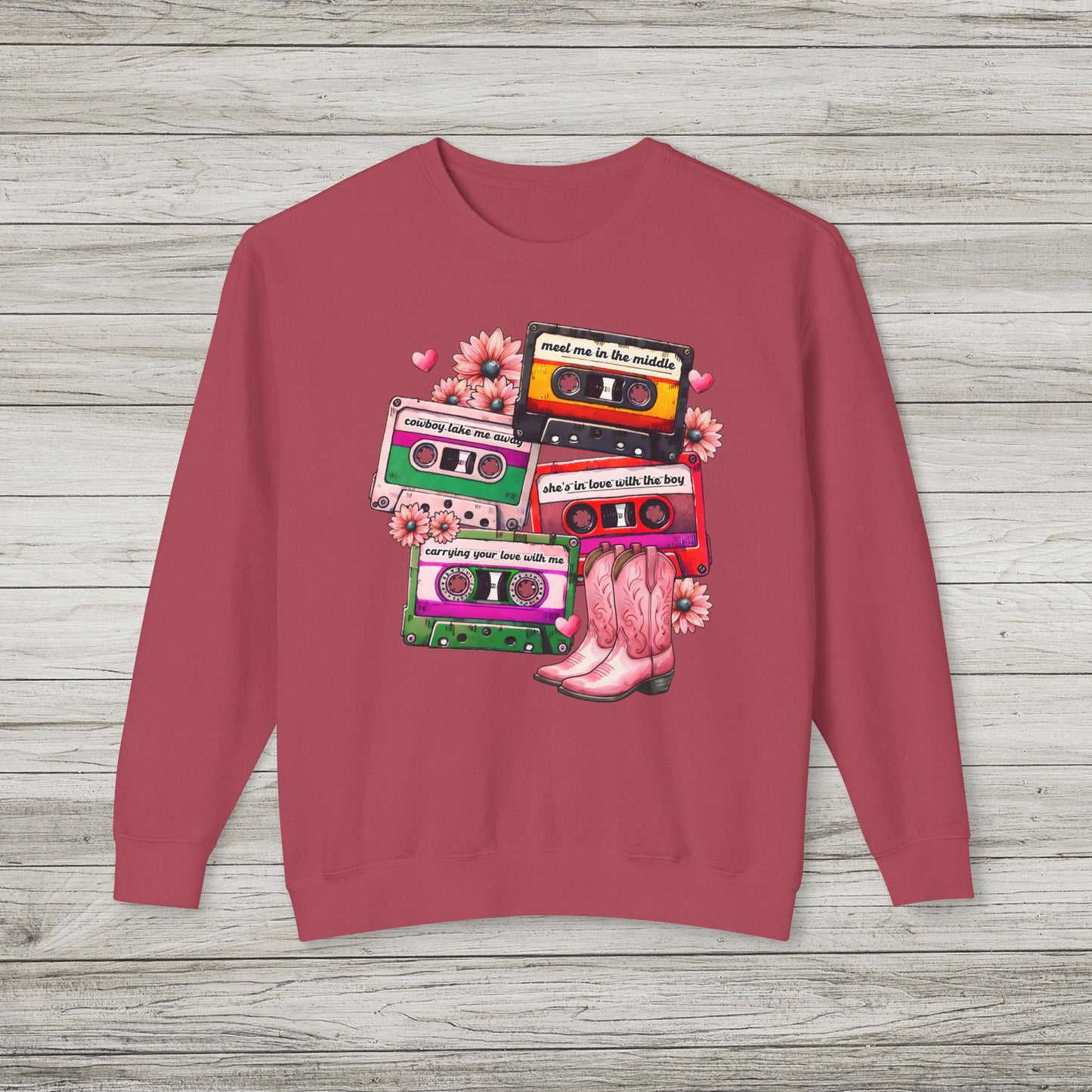 90's Country Love Songs Lightweight Crewneck Sweatshirt