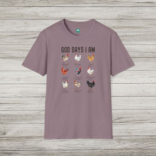 God Says I Am Softstyle T-Shirt