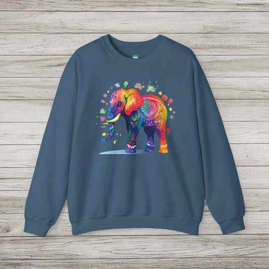Festival of Colors Elephant Heavy Blend™ Crewneck Sweatshirt