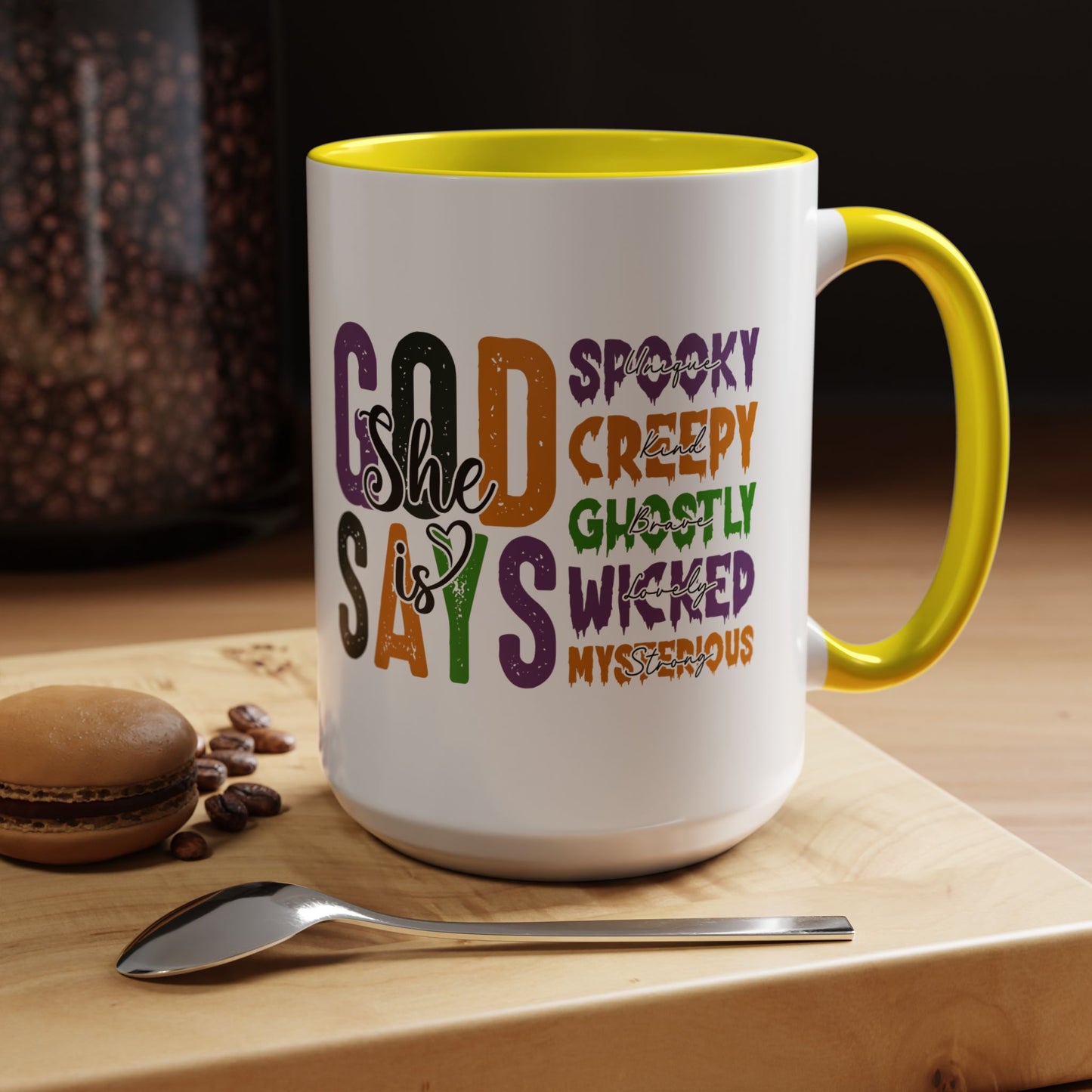 God Says She Is - Accent Coffee Mug (11, 15oz)