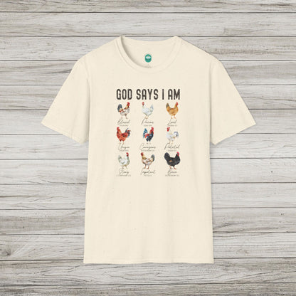 God Says I Am Softstyle T-Shirt