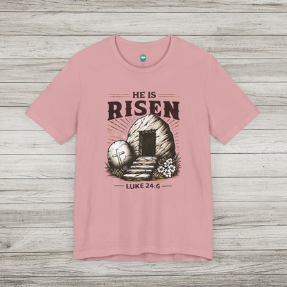 He Is Risen Jersey Tee