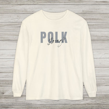 Polk Strong w Heart Garment-dyed Long Sleeve T-Shirt