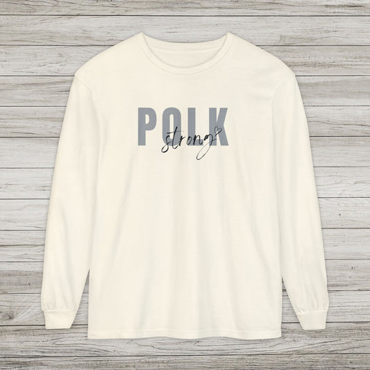 Polk Strong w Heart Garment-dyed Long Sleeve T-Shirt
