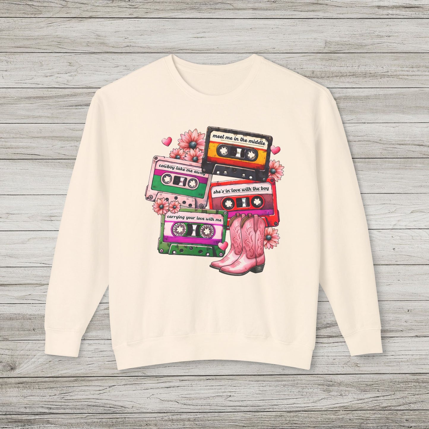 90's Country Love Songs Lightweight Crewneck Sweatshirt