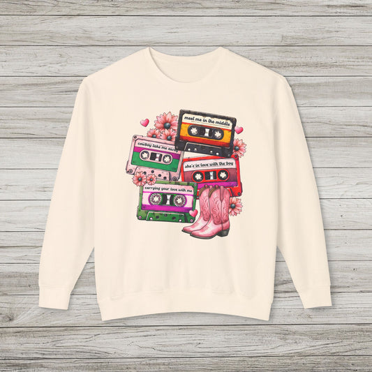 90's Country Love Songs Lightweight Crewneck Sweatshirt