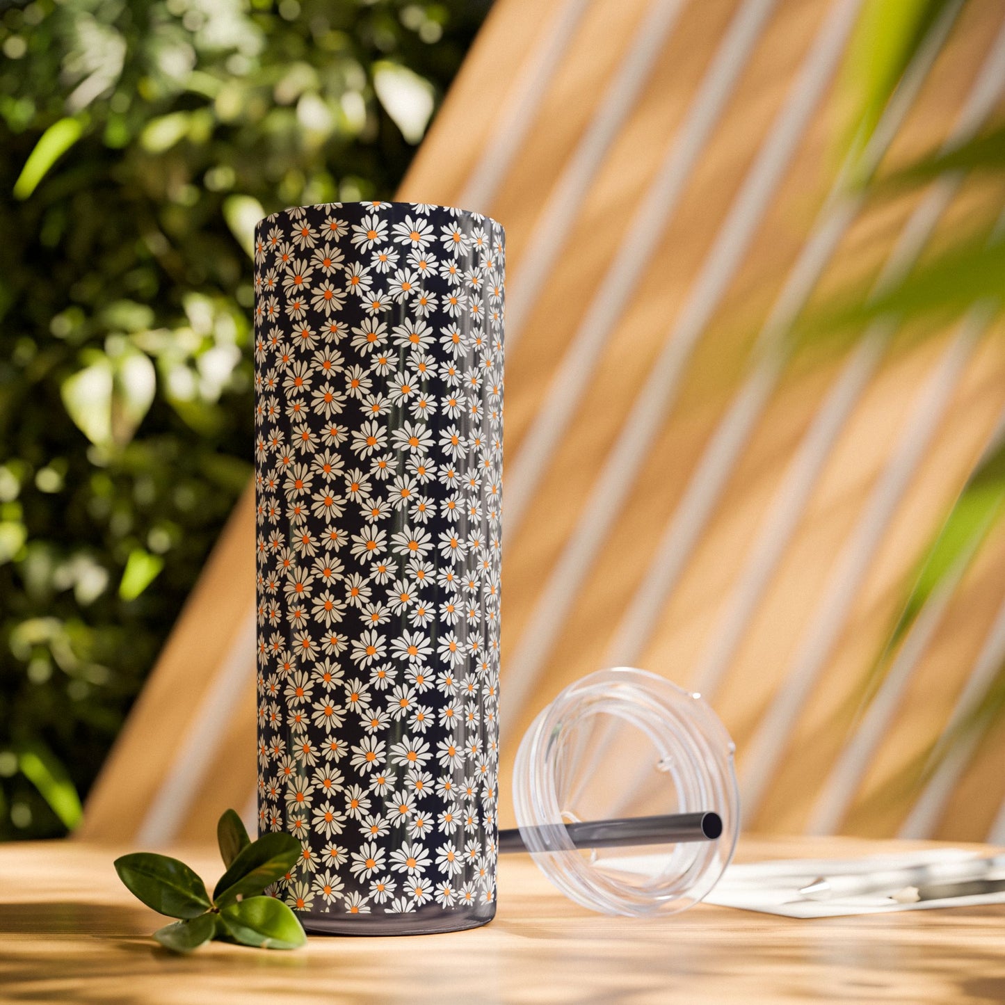 Daisy Skinny Tumbler with Straw, 20oz