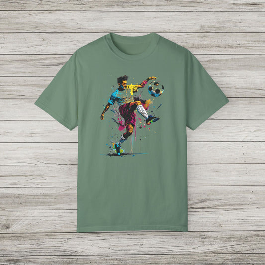 Colorful Soccer Player Garment-Dyed T-shirt