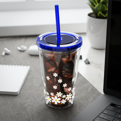 Daisy Sunsplash Tumbler with Straw, 16oz