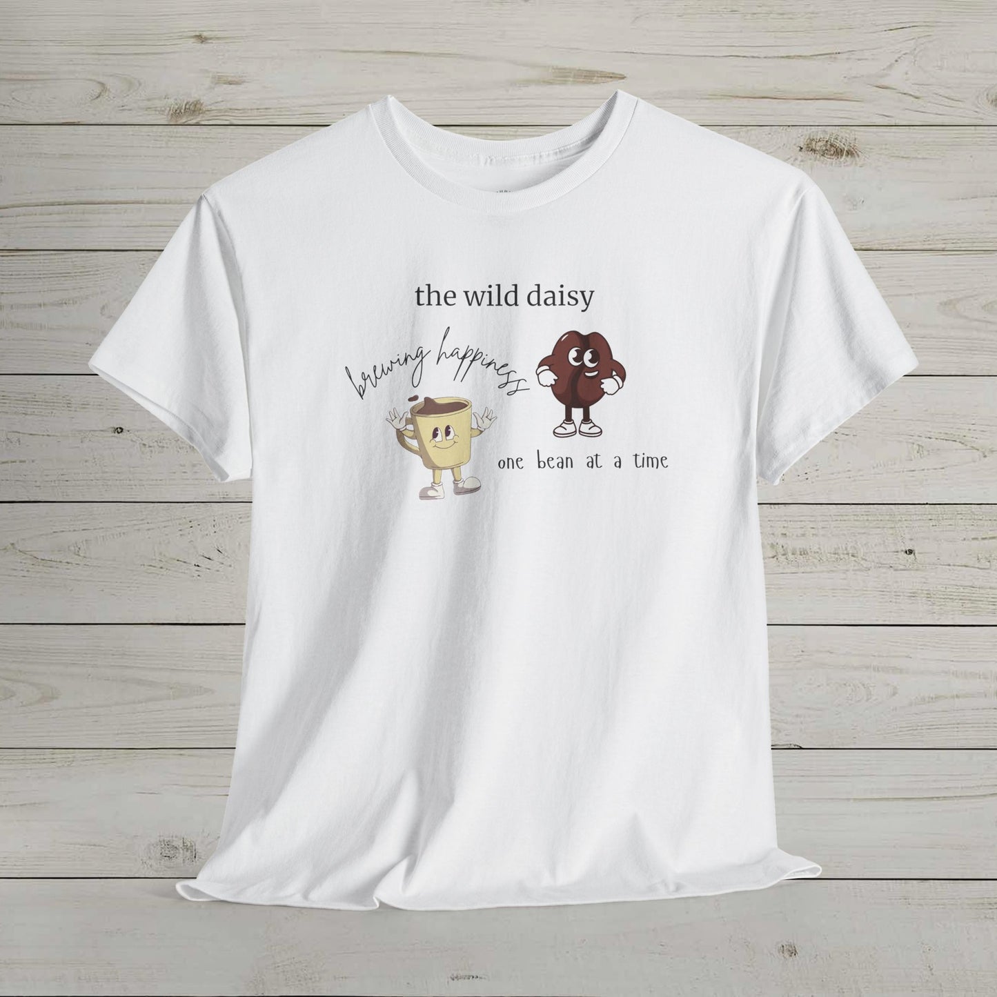 Brewing Happiness One Bean at a Time Heavy Cotton Tee