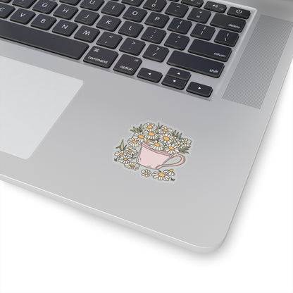 Floral Coffee Cup Kiss-Cut Stickers