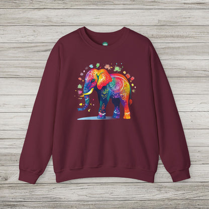 Festival of Colors Elephant Heavy Blend™ Crewneck Sweatshirt