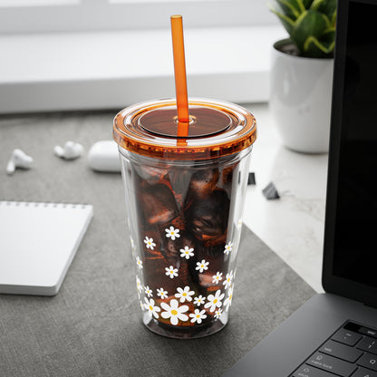 Daisy Sunsplash Tumbler with Straw, 16oz